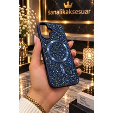 Sanalik Aksesuar Iphone 17 Uyumlu Diamond Kristal Taşlı Magsafe Kristal Taşlı Premium Telefon Kılıfı