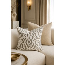 Fuly Consept Home Design Fuly Consept Avangart Desenli Bej Vizon Kırlent Kılıfı 43X43 cm 2’li Set