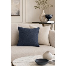 Fuly Consept Home Design Fuly Consept 2’li Dekoratif Kırlent Seti 43X43 cm Lacivert Krem Dokulu Modern Kırlent