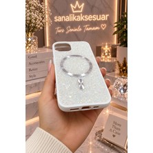 Sanalik Aksesuar Iphone 13 Uyumlu Diamond Kristal Taşlı Magsafe Kristal Taşlı Premium Telefon Kılıfı