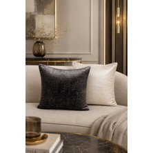 Fuly Consept Home Design Fuly Consept Avangart Antrasit & Ekru Kırlent Kılıfı 43X43 cm 2’li Set