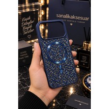 Sanalik Aksesuar Iphone 18 Pro Max Uyumlu Diamond Kristal Taşlı Magsafe Kristal Taşlı Premium Telefon Kılıfı