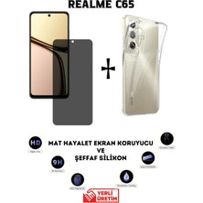 TechnoCase Realme C65 Mat Hayalet Ekran Koruyucu Esnek Nano ve Şeffaf Kılıf 2si Bir Arada