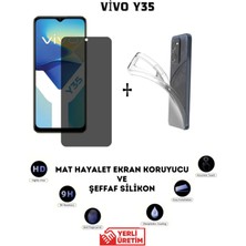 TechnoCase Vivo Y35 Mat Hayalet Ekran Koruyucu Esnek Nano ve Şeffaf Kılıf 2si Bir Arada
