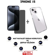 TechnoCase iPhone 15 Mat Hayalet Ekran Koruyucu Esnek Nano ve Şeffaf Kılıf 2si Bir Arada
