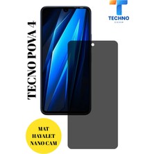 TechnoCase Tecno Pova 4 Mat Hayalet Nano Cam Darbelere Karşı Dayanıklı Esnek Nano Ekran Koruyucu