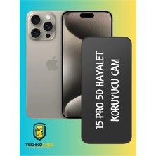 TechnoCase 15 Pro Uyumlu Tam Kapatan 5d Hayalet Koruyucu Cam