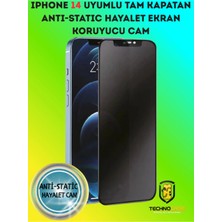 TechnoCase iPhone 14 Anti-Static Hayalet Tam Kapatan Diamond Esd 9h Ekran Koruyucu Cam