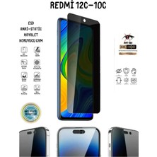 TechnoCase Redmi 12C-REDMI 10C Uyumlu Hayalet 6d Tam Kapatan 9h Esd Ekran Koruyucu Cam