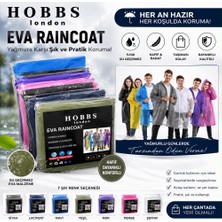 Recogstore Unisex Eva Yağmurluk Su Geçirmez Kapüşonlu Çıtçıtlı Pratik Cep Yağmurluğu