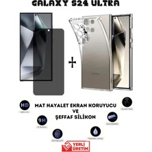 TechnoCase Samsung S24 Ultra Mat Hayalet Ekran Koruyucu Esnek Nano ve Şeffaf Kılıf 2si Bir Arada
