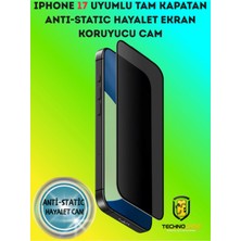 TechnoCase iPhone 17 Anti-Static Hayalet Tam Kapatan Diamond Esd 9h Ekran Koruyucu Cam