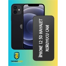 TechnoCase iPhone 12 Uyumlu Tam Kapatan 5d Hayalet Koruyucu Cam