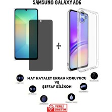 TechnoCase Samsung A06 Mat Hayalet Ekran Koruyucu Esnek Nano ve Şeffaf Kılıf 2si Bir Arada