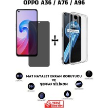 TechnoCase Oppo A36 / A76 / A96 Uyumlu Mat Hayalet Ekran Koruyucu Esnek Nano ve Şeffaf Kılıf 2si Bir Arada