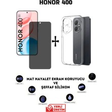 TechnoCase Honor 400 Mat Hayalet Ekran Koruyucu Esnek Nano ve Şeffaf Kılıf 2si Bir Arada