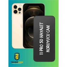 TechnoCase iPhone 11 Pro Uyumlu Tam Kapatan 5d Hayalet Koruyucu Cam