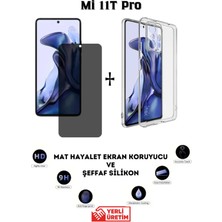 TechnoCase Mi 11 T Pro Mat Hayalet Ekran Koruyucu Esnek Nano ve Şeffaf Kılıf 2si Bir Arada