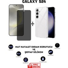 TechnoCase Samsung S24 Mat Hayalet Ekran Koruyucu Esnek Nano ve Şeffaf Kılıf 2si Bir Arada