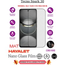 TechnoCase Tecno Spark 30 Tam Uyumlu Mat Hayalet Privacy Esnek Nano Ekran Koruyucu Film
