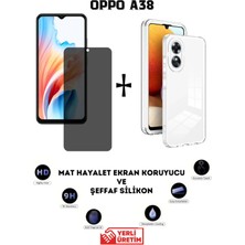 TechnoCase Oppo A38 Mat Hayalet Ekran Koruyucu Esnek Nano ve Şeffaf Kılıf 2si Bir Arada