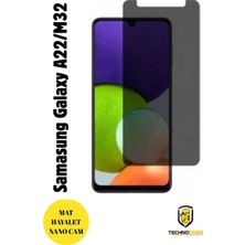 TechnoCase Samsung A22 /M32 Mat Hayalet Nano Cam Darbelere Karşı Dayanıklı Esnek Nano Ekran Koruyucu