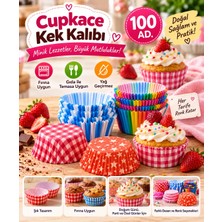 Tasarım Evi 100 Adet Muffin Cupcake Kağıdı, Renkli Kağıt Muffin Kek Kalıbı Desenli