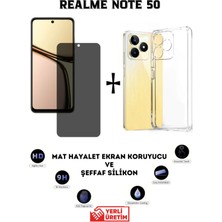 TechnoCase Realme Note 50 Mat Hayalet Ekran Koruyucu Esnek Nano ve Şeffaf Kılıf 2si Bir Arada