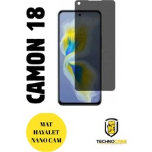 TechnoCase Tecno Camon 18 Mat Hayalet Nano Cam Darbelere Karşı Dayanıklı Esnek Nano Ekran Koruyucu