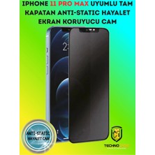 TechnoCase iPhone 11 Pro Max Anti-Static Hayalet Tam Kapatan Diamond Esd 9h Ekran Koruyucu Cam