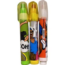 Lintu Lıntu Spor Temalı Pop Art Desenli Fosforlu Kalem Seti 3'lü - Yeşil Sarı Turuncu Highlighter Marker