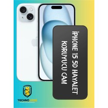 TechnoCase Iphone 15 Uyumlu Tam Kapatan 5d Hayalet Koruyucu Cam