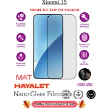 TechnoCase Mi 15 Tam Uyumlu Mat Hayalet Privacy Esnek Nano Ekran Koruyucu Film