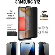 TechnoCase Samsung A12 Hayalet Ekran Koruyucu 6d Tam Kapatan Esd Anti-Static Koruyucu Cam Diamond Glass