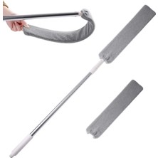 Krafz Temizleme Mopu Mikrofiber Başlıklı Girintili Yüzey Dip Köşe Temizleme Toz Alma Raf Temizleme Mopu Toz Alma Fırçası ( + 1 Yedekli )