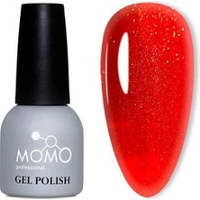 Momo Simli Seri S033 14ML. Altın Simli Alev Kırmız
