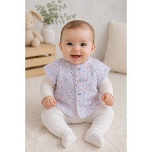 Setfix El Örgüsü Bebek Yeleği, 3-6 Ay, Dikişsiz, Kısa Kollu, Düğmeli, Anti Pilling, Handmade