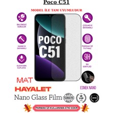 TechnoCase Poco C51 Tam Uyumlu Mat Hayalet Privacy Esnek Nano Ekran Koruyucu Film