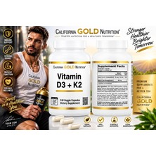 California Gold Nutrition Vitamin D3 K2 240 Veggie Capsules
