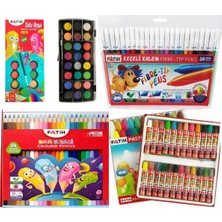 Modellino 4X24 Fatih 24'lü 4 Boya Set - 24'lü Kuruboya + 24'lü Sulu Boya + 24'lü Pastel + 24'lü Keçeli Kalem
