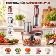 Karaca 6 Bıçaklı Cam Hazneli Mutfak Robotu Uzun Blender Ayaklı 2500W Turbolu Güçlü Motor,çırpma, Dilimleme, Doğrama, Blender, Karıştırma + Tartı