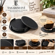 Tasarım Evi Suni Deri Bardak Altlığı Çay Kahve Içecek Altlığı Masaüstü Ofis Masa Aksesuarı Bardaklık Altlık