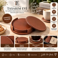 Tasarım Evi Suni Deri Bardak Altlığı Çay Kahve Içecek Altlığı Masaüstü Ofis Masa Aksesuarı Bardaklık Altlık