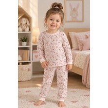 Mivora Çiçek Desenli Çocuk Pijama Takımı – Pudra
