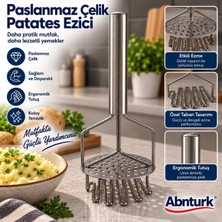 Abnturk 24CM Paslanmaz Çelik Patates Ezici-Şık ve Dayanıklı Pratik Mutfak Gereci