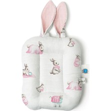 Deux Lapıns% 100 Pamuk Anne Müslin Emzirme Yastığı - Bébé Lapin Rose ARMCUSH1019