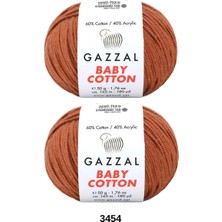 Hobi Dünyası Evim 2 Adet Gazzal Baby Cotton Yazlık Projeler Için Hafif ve Konforlu Pamuk Iplik Amigurumi Bandana Ipi Bere Punch Panç Nakış Ipi Renk: 3454