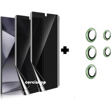 Corcishop Samsung Galaxy S24 Ultra Privacy (Hayalet) Görünmeyen Gizli Ekran Nano + Kamera Lens Koruyucu