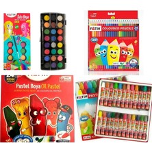 Modellino 3X24 Fatih 3'lü Set 24 Renk Boyalar - 24'lü Pastel + 24'lü Kuruboya + 24'lü Sulu Boya