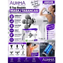 Azurtech Auhma AMG49 2400MAH 6 Kademeli 5 Başlıklı Masaj Tabancası – Derin Kas Masaj Cihazı